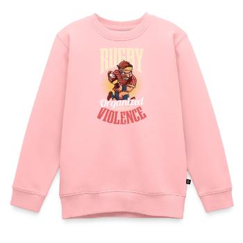 Rugby Rugby Violence Organisée - Sweat Premium enfant bio - rose - Devant - AI Model Kid Female (0cm)
