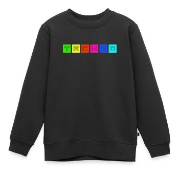 Techno - Sweat Premium enfant bio - noir - Devant - AI Model Kid Female (0cm)