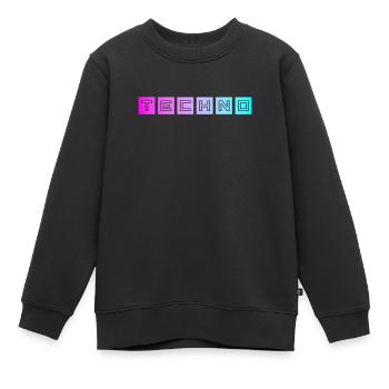 Techno - Kinder Premium Organic Sweatshirt - Schwarz - Vorne - AI Model Kid Female (0cm)