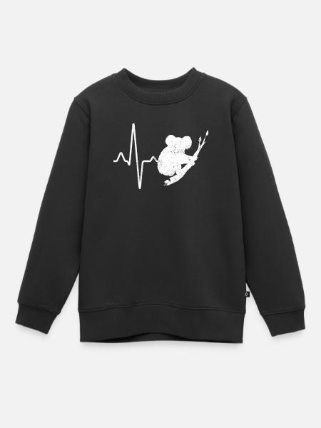 Koala Herzschlag - Kinder Premium Organic Sweatshirt - Schwarz