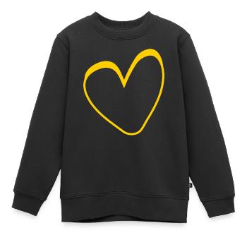 Gelbes Herz Simpel Design - Kinder Premium Organic Sweatshirt - Schwarz - Vorne - AI Model Kid Female (0cm)