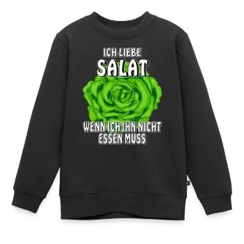 ICH LIEBE SALAT - Kinder Premium Organic Sweatshirt - Schwarz - Vorne - AI Model Kid Female (0cm)