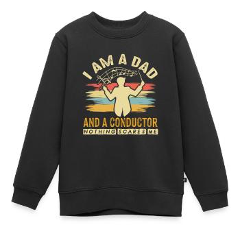 Chef d’orchestre Papa Orchestre de concert Musiciens - Sweat Premium enfant bio - noir - Devant - AI Model Kid Female (0cm)