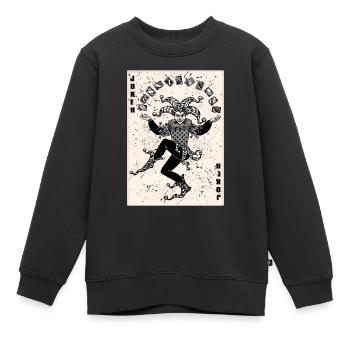 JOKER Karte Spielkarten Joker Kostüm Karte Karneva - Kinder Premium Organic Sweatshirt - Schwarz - Vorne - AI Model Kid Female (0cm)