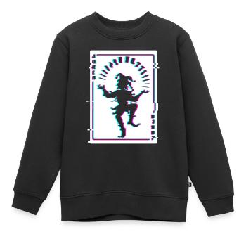 JOKER Karte Spielkarten Joker Kostüm Karte Karneva - Kinder Premium Organic Sweatshirt - Schwarz - Vorne - AI Model Kid Female (0cm)