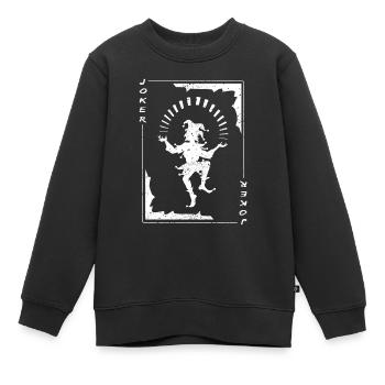 JOKER Karte Spielkarten Joker - Kinder Premium Organic Sweatshirt - Schwarz - Vorne - AI Model Kid Female (0cm)