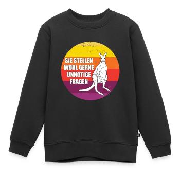 Känguru Retro Beuteltiere Australien - Kinder Premium Organic Sweatshirt - Schwarz - Vorne - AI Model Kid Female (0cm)