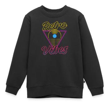 EDM Rave Techno 80s Retro Vibes - Kids Premium Organic Sweatshirt - black - Front - AI Model Kid Female (0cm)