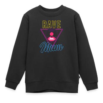 EDM Rave Techno 80s Rave Mama - Kinder Premium Organic Sweatshirt - Schwarz - Vorne - AI Model Kid Female (0cm)