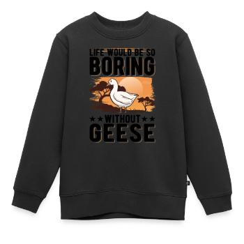Oies Cadeau Oie Éleveur Oie Oie - Sweat Premium enfant bio - noir - Devant - AI Model Kid Female (0cm)