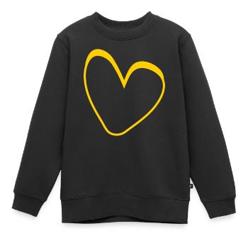 Gelbes Herz Simpel Design - Kinder Premium Organic Sweatshirt - Schwarz - Vorne - AI Model Kid Female (0cm)