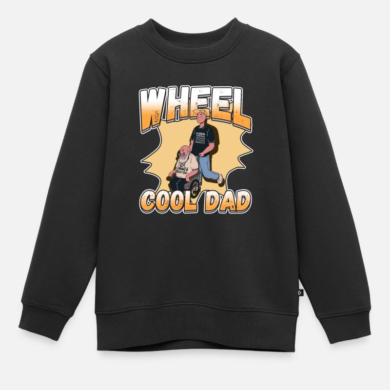 Conception de fauteuil roulant pour handicapés pour une amputation - Sweat Premium enfant bio - noir