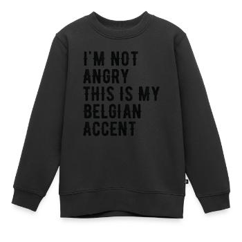 Je ne suis pas méchant, mon accent belge - Sweat Premium enfant bio - noir - Devant - AI Model Kid Female (0cm)