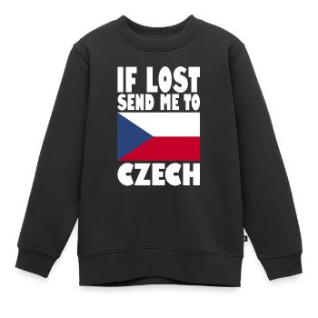 Drapeau de la République tchèque - Sweat Premium enfant bio - noir - Devant - AI Model Kid Female (0cm)