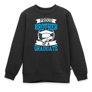 Fier frère d’un diplômé diplômé - Sweat Premium enfant bio - noir - Devant - AI Model Kid Female (0cm)