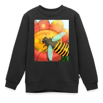 Biene - Kinder Premium Organic Sweatshirt - Schwarz - Vorne - AI Model Kid Female (0cm)