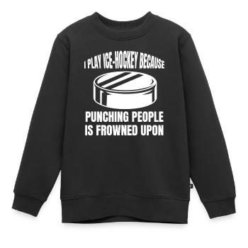 Eishockey Geschenk Wintersport Eishockeyteam - Kinder Premium Organic Sweatshirt - Schwarz - Vorne - AI Model Kid Female (0cm)