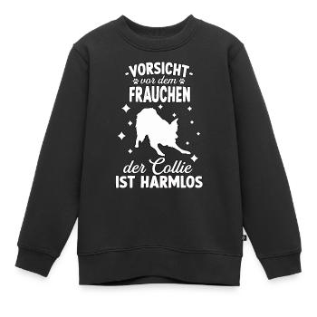 Border Collie Hundesport Hundesport Frauchen - Kinder Premium Organic Sweatshirt - Schwarz - Vorne - AI Model Kid Female (0cm)