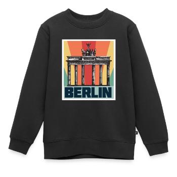Berlin Antik Brandenburger Tor Deutschland - Kinder Premium Organic Sweatshirt - Schwarz - Vorne - AI Model Kid Female (0cm)