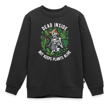 dead Inside mais garde les plantes vivantes - Sweat Premium enfant bio - noir - Devant - AI Model Kid Female (0cm)