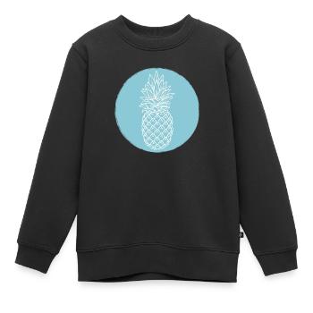 Ananas - Sweat Premium enfant bio - noir - Devant - AI Model Kid Female (0cm)