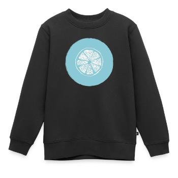 Orange Zitrone - Kinder Premium Organic Sweatshirt - Schwarz - Vorne - AI Model Kid Female (0cm)