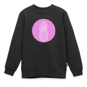 Ananas - Sweat Premium enfant bio - noir - Devant - AI Model Kid Female (0cm)