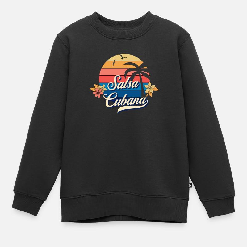 Salsa Dance Salsa Cubana Salsa Musique - Sweat Premium enfant bio - noir