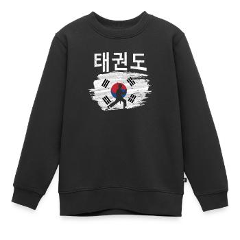 Tae Kwon Do Koreanischer Stolz Athlet Kampfsport - Kinder Premium Organic Sweatshirt - Schwarz - Vorne - AI Model Kid Female (0cm)