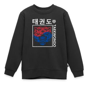 Tae Kwon Do Tiger Korea Lustig Taekwondo Korea - Kinder Premium Organic Sweatshirt - Schwarz - Vorne - AI Model Kid Female (0cm)