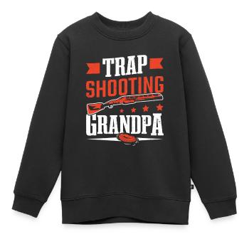 Shooting Opa Clay Skeet Schießen - Kinder Premium Organic Sweatshirt - Schwarz - Vorne - AI Model Kid Female (0cm)