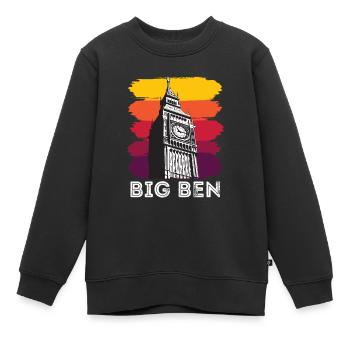 Big Ben Londres Angleterre Royaume-Uni Anglais - Sweat Premium enfant bio - noir - Devant - AI Model Kid Female (0cm)