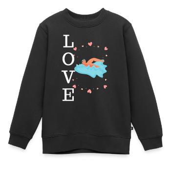 Comedy Schwimmen - Kinder Premium Organic Sweatshirt - Schwarz - Vorne - AI Model Kid Female (0cm)