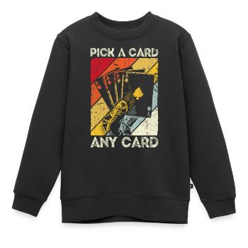 Kartenmagie Magier - Pick A Card Any Card Kartensp - Kinder Premium Organic Sweatshirt - Schwarz - Vorne - AI Model Kid Female (0cm)
