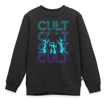 Culte Baphomet Paganisme Occulte Wicca Retro Geschen - Sweat Premium enfant bio - noir - Devant - AI Model Kid Female (0cm)