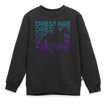 Dressur Retro Geschenk - Kinder Premium Organic Sweatshirt - Schwarz - Vorne - AI Model Kid Female (0cm)
