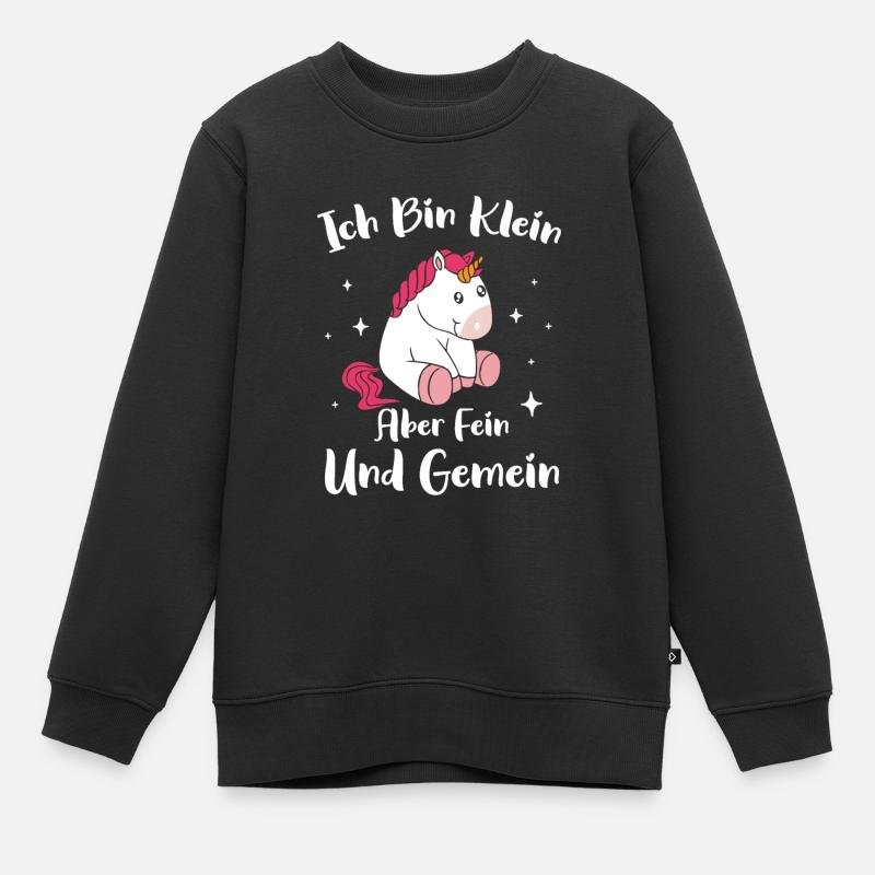Ich bin Klein Aber Fein und Gemein Einhorn - Kinder Premium Organic Sweatshirt - Schwarz