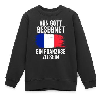 Frankreich Franzose Französisches - Kinder Premium Organic Sweatshirt - Schwarz - Vorne - AI Model Kid Female (0cm)