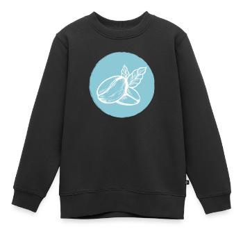 Café Grain de café - Sweat Premium enfant bio - noir - Devant - AI Model Kid Female (0cm)