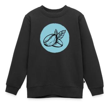 Café Grain de café - Sweat Premium enfant bio - noir - Devant - AI Model Kid Female (0cm)