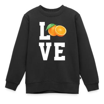 Liebe Mandarinen - Kinder Premium Organic Sweatshirt - Schwarz - Vorne - AI Model Kid Female (0cm)