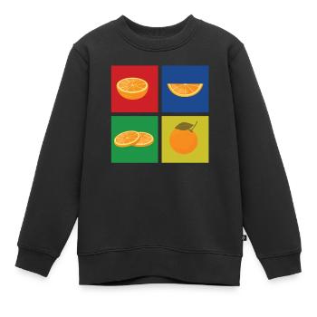 Mandarine Liebhaber - Kinder Premium Organic Sweatshirt - Schwarz - Vorne - AI Model Kid Female (0cm)