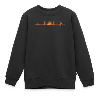 Mandarine Herzschlag - Kinder Premium Organic Sweatshirt - Schwarz - Vorne - AI Model Kid Female (0cm)