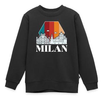 Mailand Retro Mailänder Dom Domkirche - Kinder Premium Organic Sweatshirt - Schwarz - Vorne - AI Model Kid Female (0cm)