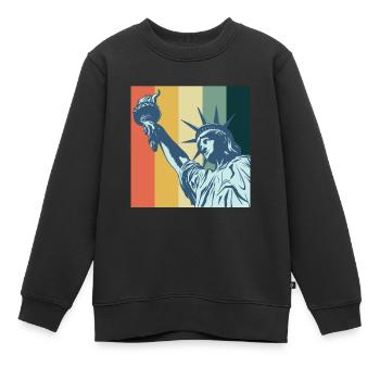 Freiheitsstatue NYC Big Apple New York Liberty - Kinder Premium Organic Sweatshirt - Schwarz - Vorne - AI Model Kid Female (0cm)