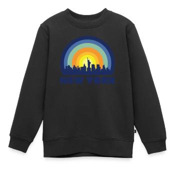 New York City Freiheitsstatue Skyline Big Apple - Kinder Premium Organic Sweatshirt - Schwarz - Vorne - AI Model Kid Female (0cm)