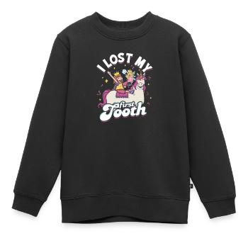 J’ai perdu ma première dent - dent - Sweat Premium enfant bio - noir - Devant - AI Model Kid Female (0cm)