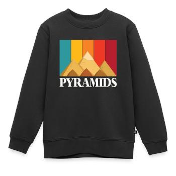 Pyramides Gizeh Egypte Rétro Sphinx - Sweat Premium enfant bio - noir - Devant - AI Model Kid Female (0cm)