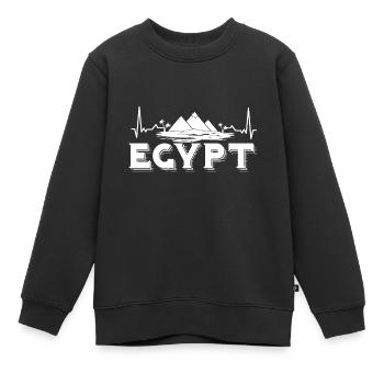 Egypte Pyramides Heartbeat Pharaon Sphinx - Sweat Premium enfant bio - noir - Devant - AI Model Kid Female (0cm)