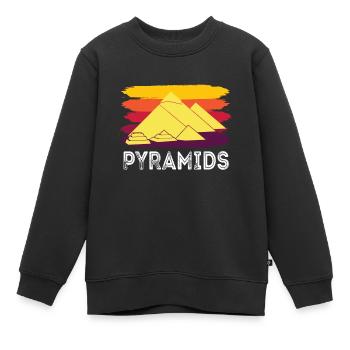 Pyramide de Gizeh Egypte Sphinx Anubis - Sweat Premium enfant bio - noir - Devant - AI Model Kid Female (0cm)